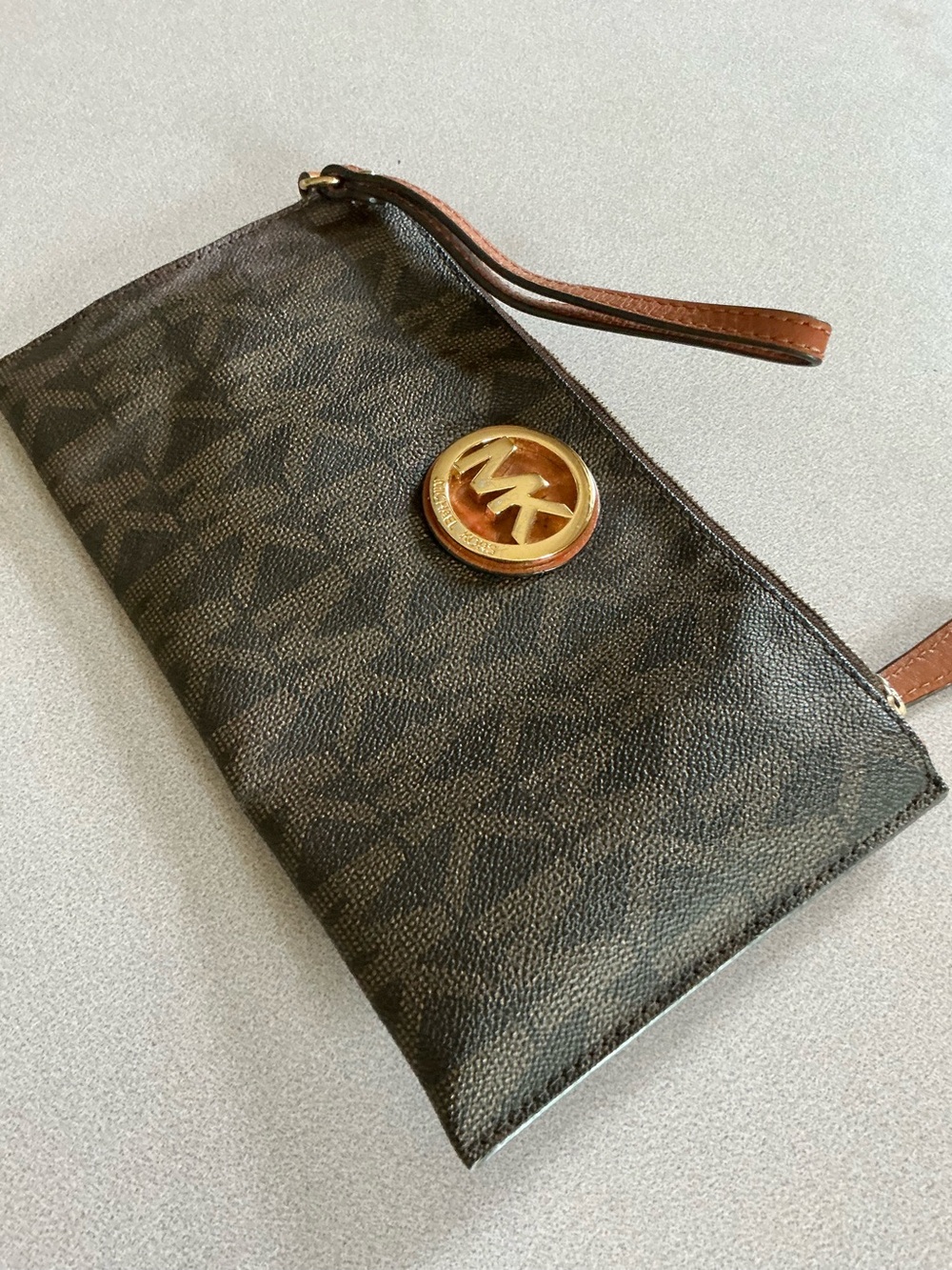 Michael Kors Brown Wallet with Gold MK Logo